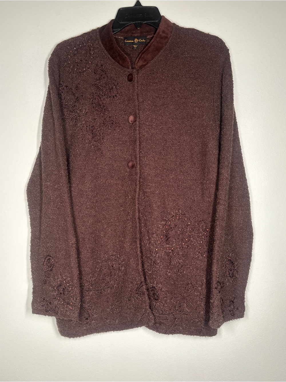 Brown Button-Front Women's Sweater